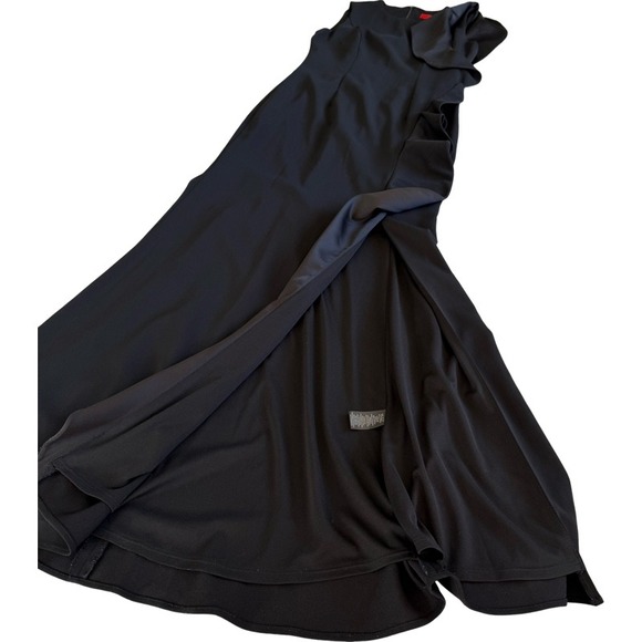 CARMEN MARC VALVO Infusion Black Ruffle Dress Size 2 Prom Elegant Formal Gown - Picture 12 of 16